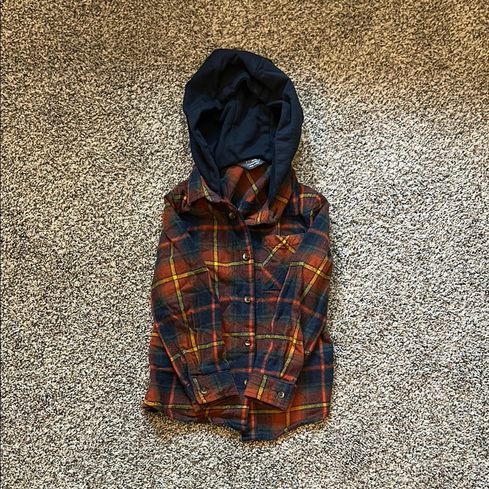 Primark Red and Orange Button Down Shirt Classic Plaid